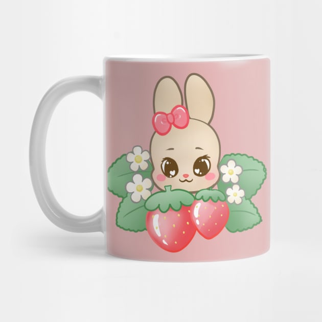 Kawaii Strawberry Bunny by Kittykaya